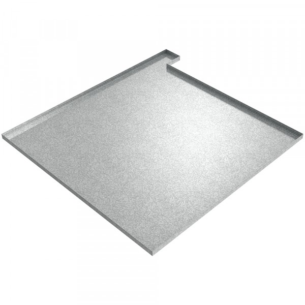 Water Heater Drip Pan (Left) - 36" x 36" x 1" - Galvanized Steel