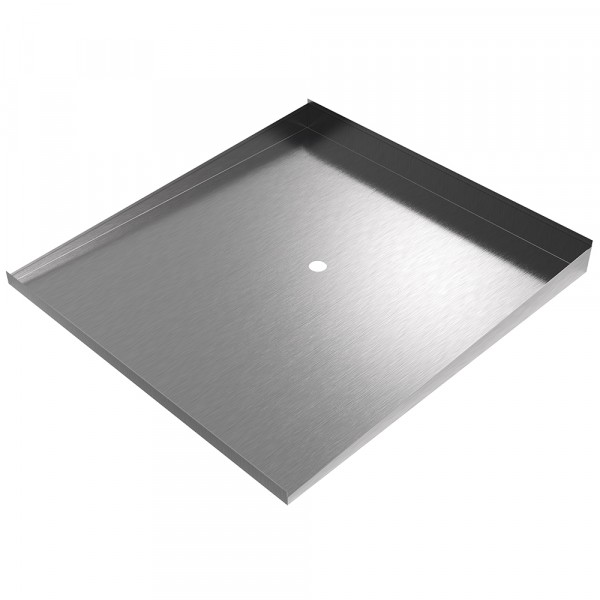 Low Profile Washer Drain Pan - 32" x 30" - Stainless Steel