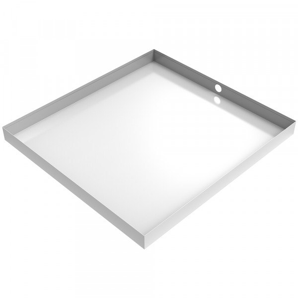 Bargain White Washer Drain Pan - 32" x 30" x 2.5" - Steel