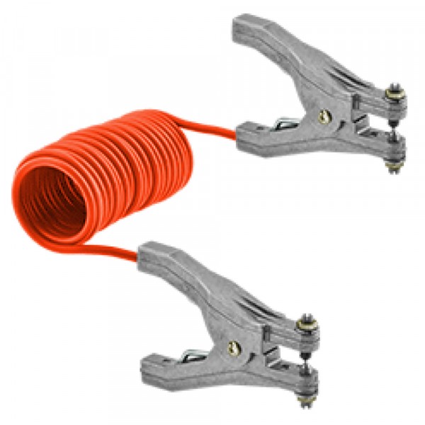 Coiled Grounding Cable with Plier Clamps