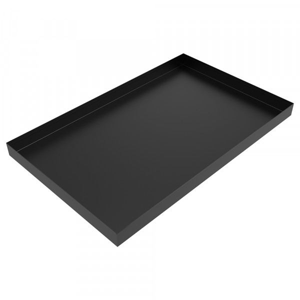 Ice Maker Drip Pan - 24" x 15" x 1.5" - Steel-Flat Black