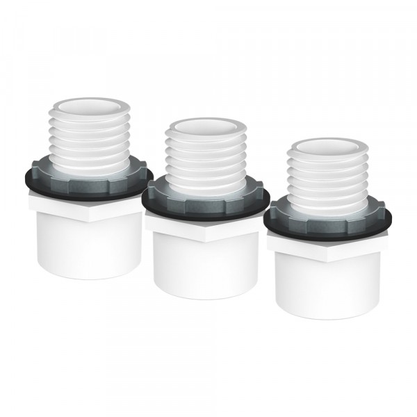 Drain Pan Fitting (3 pack) - 1" NPT - PVC