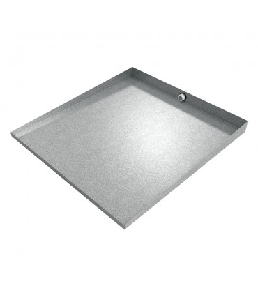 Front-Load Washer Floor Tray with Drain - 32" x 30" - Galvanized Steel