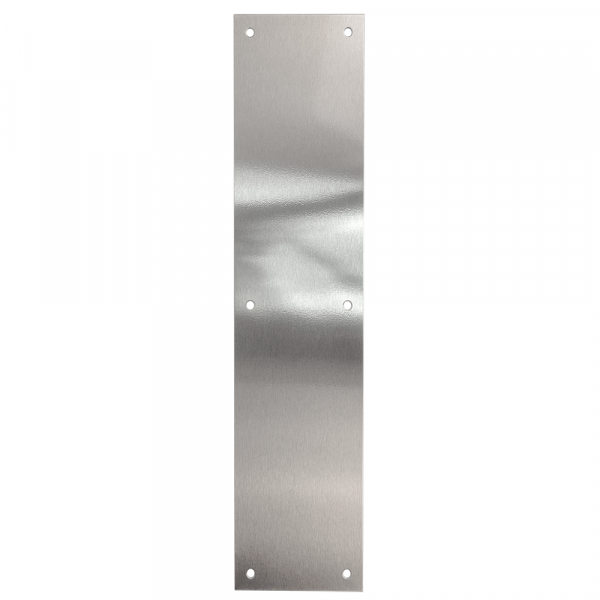 Antimicrobial Door Push Plate Square Corners - 4"x16"x0.05" - Satin Stainless Steel -Screw Mount