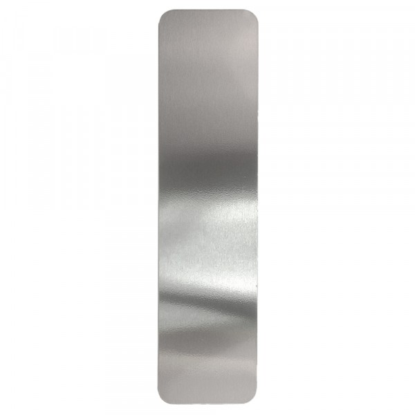 Antimicrobial Door Push Plate Round Corners - 4"x16"x0.05" - Satin Stainless Steel - Self Adhesive