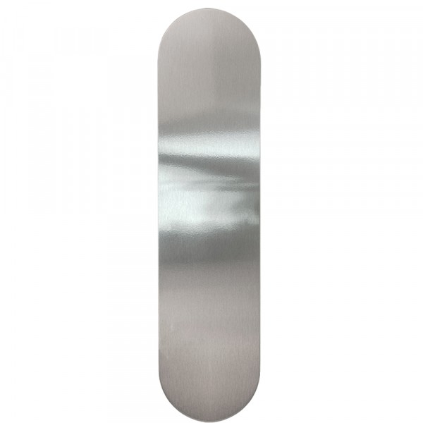 Antimicrobial Door Push Plate Round Ends - 4"x16"x0.05" - Satin Stainless Steel - Self Adhesive