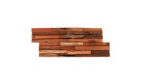 Vintage 3D Teak Wood Wall Panels - 12 Pack