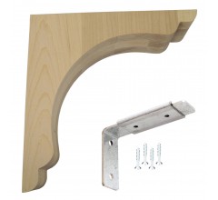 Wood Corbel Scalloped Overhang Bar Bracket