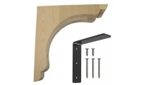 Wood Corbel Scalloped Overhang Bar Bracket