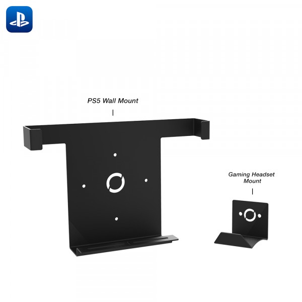 PS5 / PlayStation 5 Wall Mount + Gaming Headset Mount